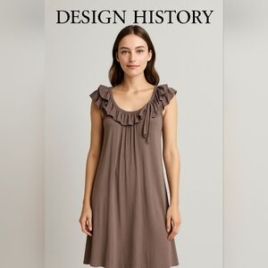 NWT! Design History Taupe Ruffle Dress